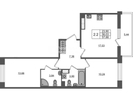 3 ккв (Евро) № 1540 Корп.: 4 , Секция 3.7  в ЖК Астра Континенталь