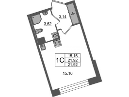 Студия № 1357 Корп.: 4 , Секция 3.5  в ЖК Астра Континенталь