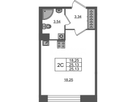 Студия № 1603 Корп.: 4 , Секция 3.9  в ЖК Астра Континенталь