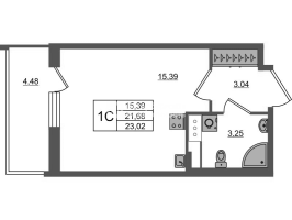 Студия № 1187 Корп.: 4 , Секция 3.3  в ЖК Астра Континенталь