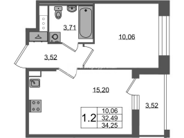 2 ккв (Евро) № 735 Корп.: 4 , Секция 2.2  в ЖК Астра Континенталь