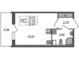 Студия № 718 Корп.: 4 , Секция 2.2  в ЖК Астра Континенталь