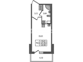 Студия № 181 Корп.: 4 , Секция 1.3  в ЖК Астра Континенталь