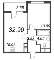2 ккв (Евро) № 321 Корп.: 2 , Секция 2  в ЖК Астра Континенталь