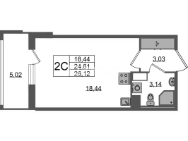 Студия № 1470 Корп.: 4 , Секция 3.6  в ЖК Астра Континенталь