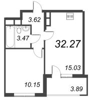 2 ккв (Евро) № 190 Корп.: 2 , Секция 2  в ЖК Астра Континенталь