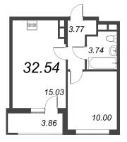 2 ккв (Евро) № 163 Корп.: 2 , Секция 1  в ЖК Астра Континенталь