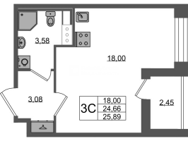 Студия № 885 Корп.: 4 , Секция 2.3  в ЖК Астра Континенталь