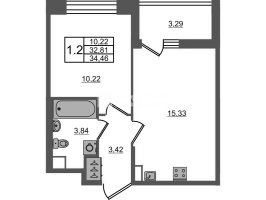 2 ккв (Евро) № 178 Корп.: 4 , Секция 1.3  в ЖК Астра Континенталь