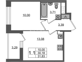 1 ккв № 755 Корп.: 4 , Секция 2.2  в ЖК Астра Континенталь