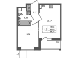 2 ккв (Евро) № 920 Корп.: 4 , Секция 3.1  в ЖК Астра Континенталь