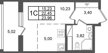 Студия № 165 Корп.: 5.1 , Секция 2.1  в ЖК Астра Континенталь
