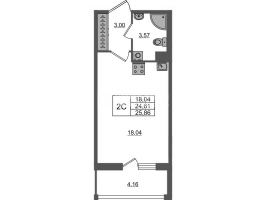 Студия № 1920 Корп.: 4 , Секция 3.13  в ЖК Астра Континенталь
