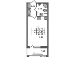 Студия № 64 Корп.: 1 , Секция 1.1  в ЖК Astra Marine на набережной