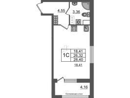 Студия № 72 Корп.: 1 , Секция 1.1  в ЖК Astra Marine на набережной