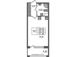 Студия № 4 Корп.: 1 , Секция 1.1  в ЖК Astra Marine на набережной