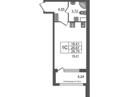 Студия № 102 Корп.: 1 , Секция 1.2  в ЖК Astra Marine на набережной