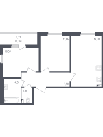 3 ккв (Евро) № 1-02-08 Корп.: 10 , Секция 1  в ЖК Астрид