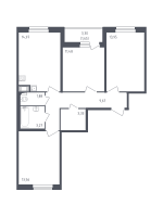 3 ккв № 3-07-10 Корп.: 10 , Секция 3  в ЖК Астрид