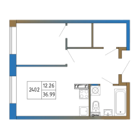 2 ккв № 2402 Корп.: 2 , Секция 1  в ЖК Атмосфера Выборга