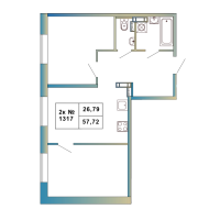 2 ккв № 1317 Корп.: 1 , Секция 1  в ЖК Атмосфера Выборга