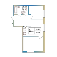 2 ккв № 1215 Корп.: 1 , Секция 1  в ЖК Атмосфера Выборга