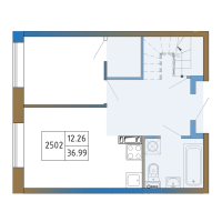 3 ккв (Евро) № 2502 Корп.: 2 , Секция 1  в ЖК Атмосфера Выборга