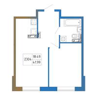 2 ккв № 2304 Корп.: 2 , Секция 1  в ЖК Атмосфера Выборга
