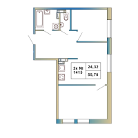 2 ккв № 1415 Корп.: 1 , Секция 1  в ЖК Атмосфера Выборга