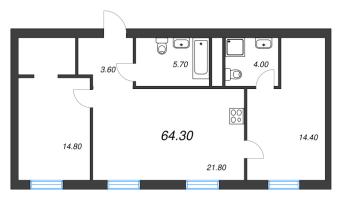 2 ккв № 31 Корп.: 1 , Секция 1  в ЖК Аура