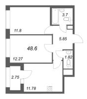 2 ккв № 789 Корп.: 1.2 , Секция 6  в ЖК Аурум