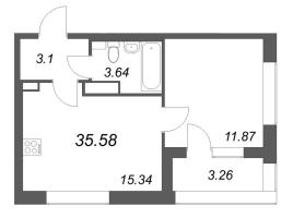 2 ккв (Евро) № 524 Корп.: 1.2 , Секция 4  в ЖК Аурум