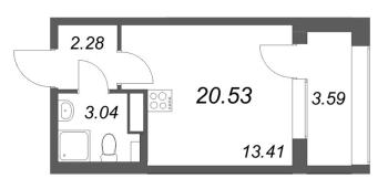 Студия № 509 Корп.: 1.2 , Секция 4  в ЖК Аурум