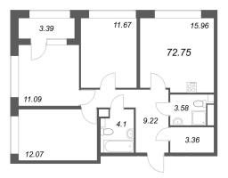 4 ккв (Евро) № 769 Корп.: 1.2 , Секция 6  в ЖК Аурум