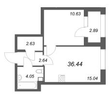 2 ккв (Евро) № 173 Корп.: 1 , Секция 2  в ЖК Аурум