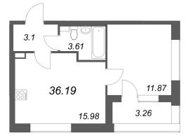 2 ккв (Евро) № 512 Корп.: 1.2 , Секция 4  в ЖК Аурум