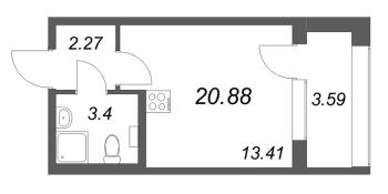 Студия № 500 Корп.: 1.2 , Секция 4  в ЖК Аурум