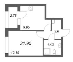 1 ккв № 12 Корп.: 1 , Секция 1  в ЖК Аурум