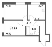 2 ккв № 668 Корп.: 1.2 , Секция 5  в ЖК Аурум