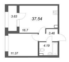 2 ккв (Евро) № 10 Корп.: 1 , Секция 1  в ЖК Аурум