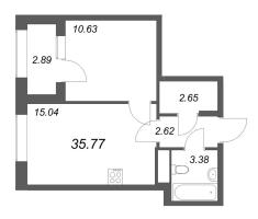2 ккв (Евро) № 181 Корп.: 1 , Секция 2  в ЖК Аурум