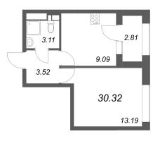 1 ккв № 6 Корп.: 1 , Секция 1  в ЖК Аурум