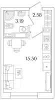 Студия № 515 Корп.: 1.2 , Секция 4  в ЖК Аурум