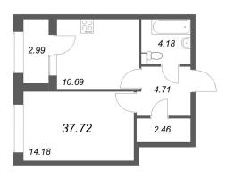 1 ккв № 169 Корп.: 1 , Секция 2  в ЖК Аурум