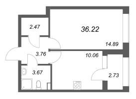 1 ккв № 174 Корп.: 1 , Секция 2  в ЖК Аурум