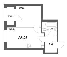 2 ккв (Евро) № 171 Корп.: 1 , Секция 2  в ЖК Аурум