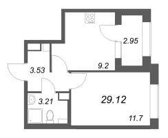 1 ккв № 782 Корп.: 1.2 , Секция 6  в ЖК Аурум