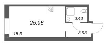 Студия № 4 Корп.: 1 Уч. Klassic , Секция 1  в ЖК Avant