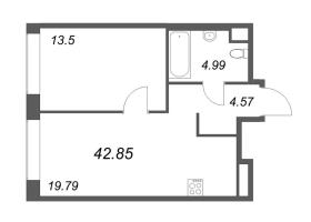 2 ккв (Евро) № 403 Корп.: 1 Уч. Klassic , Секция 8  в ЖК Avant