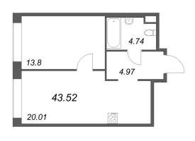 2 ккв (Евро) № 427 Корп.: 1 Уч. Klassic , Секция 8  в ЖК Avant